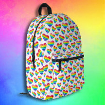 Pridet Rainbow Stripe Hearts White