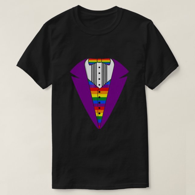 Pridet Rainbow Tuxedo T Shirt (Design framsida)