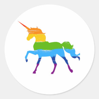 Pridet Rainbow Unicorn Sticker Runt Klistermärke