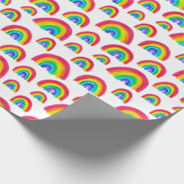 Pridet Rainbows Handmålat White Presentpapper
