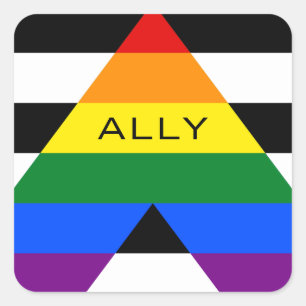 Pridet rak Ally Fyrkantigt Klistermärke