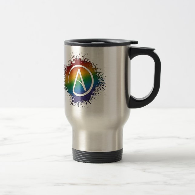 Pridet Regnbåge Ateist-symbol för färgplatterare f Resemugg (Höger)
