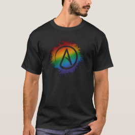 Pridet Regnbåge Ateist-symbol för färgplatterare f Tee Shirt