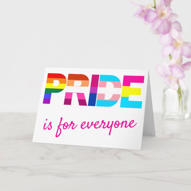 Pridet Regnbåge Färg Typografi för HBT-frågor Kort (Orkide)