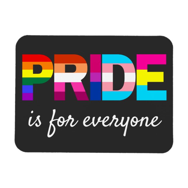 Pridet Regnbåge Färg Typografi för HBT-frågor Magnet (Horisontell)