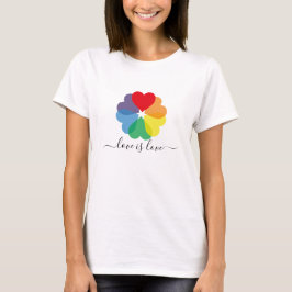 Pridet Regnbåge Hearts T Shirt
