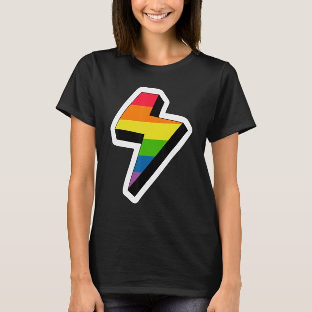 Pridet Regnbåge i Lightning Lgbtq Gay rights Proud T Shirt (Framsida)