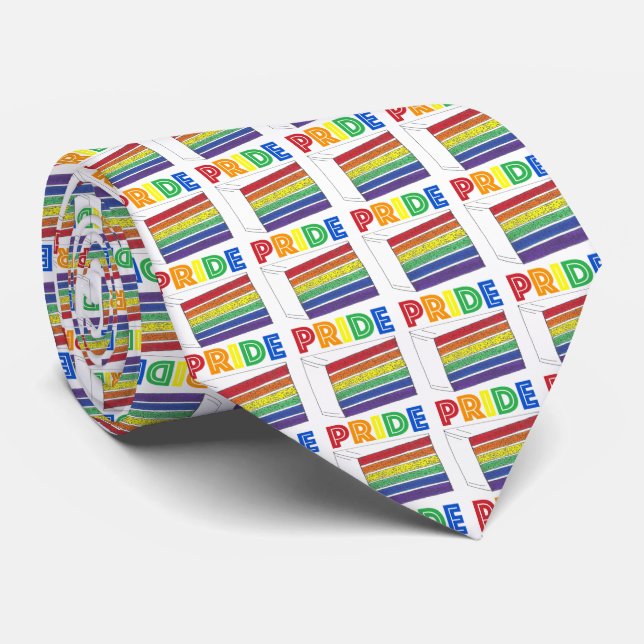 PRIDET Regnbåge Lagrar Cake Slice Gay pride Tie Slips (Rullad)