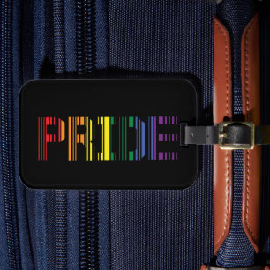Pridet Regnbågsökning av LGBTQ-typografi Bagagebricka