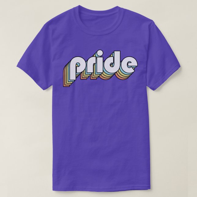 Pridet Retro Regnbågstyp, utmattad Stil T Shirt (Design framsida)