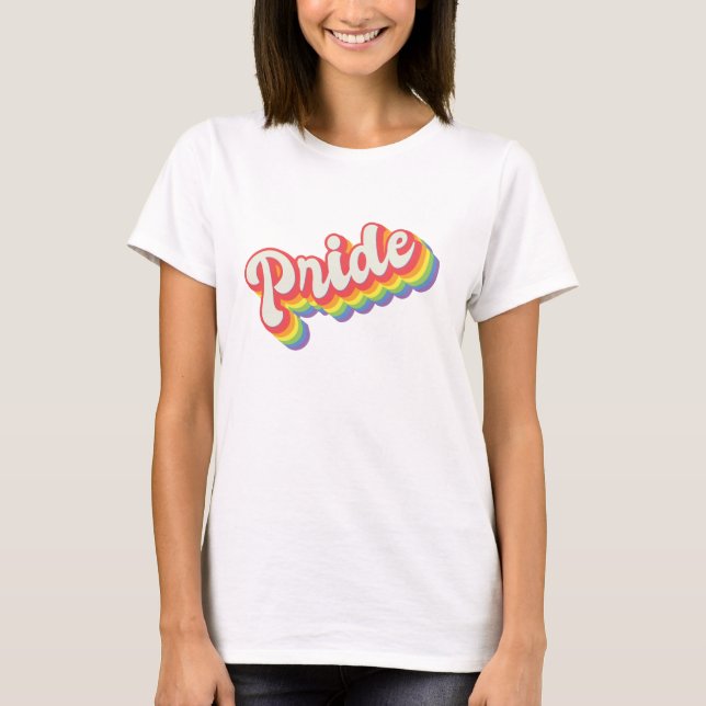 Pridet Retro Typografi T-Shirt (Framsida)