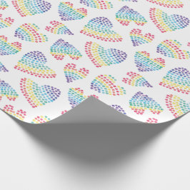 Pridet Röntans vattenfärghöljets prickade hörn vit Presentpapper