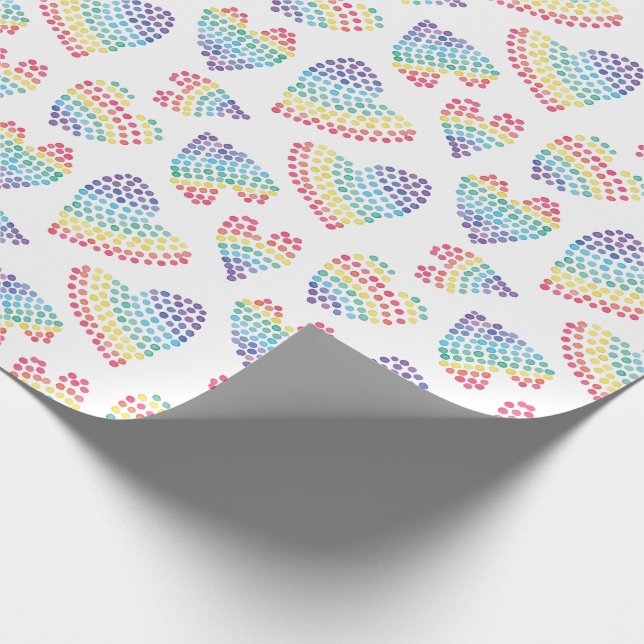 Pridet Röntans vattenfärghöljets prickade hörn vit Presentpapper (Hörn)