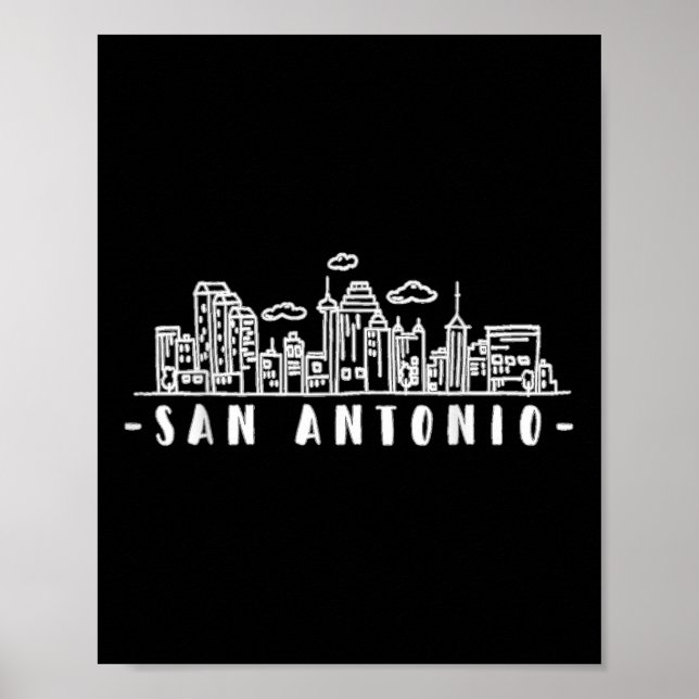 Pridet San Antonio Texas Skyline Tx Poster (Framsidan)
