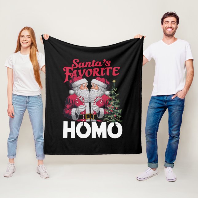 Pridet Santas Favorite Homo Gay jul HGBTQ Fleecefilt (På plats)