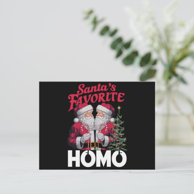 Pridet Santas Favorite Homo Gay jul HGBTQ Helg Vykort (Stående Fram)