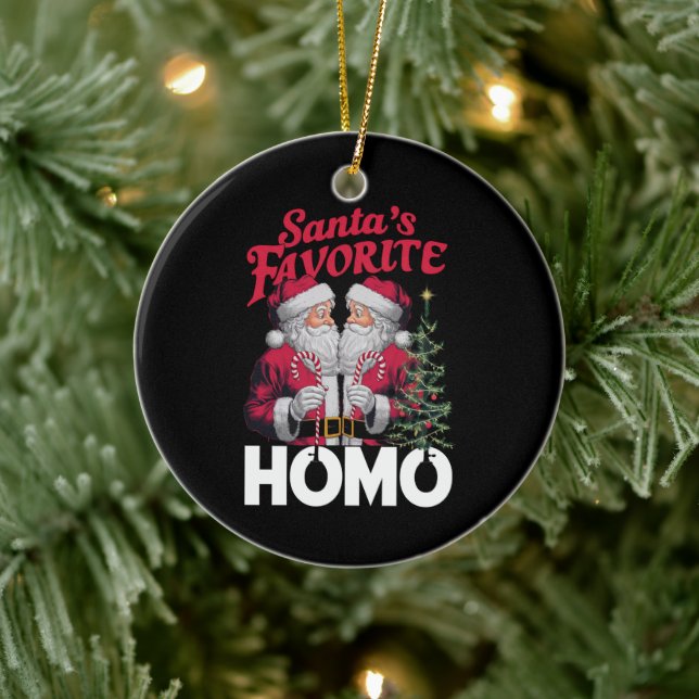 Pridet Santas Favorite Homo Gay jul HGBTQ Julgransprydnad Keramik (Träd)