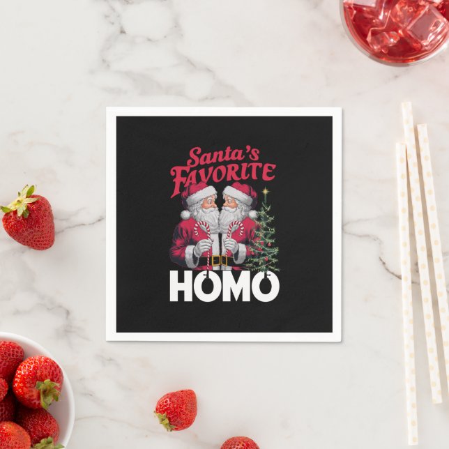 Pridet Santas Favorite Homo Gay jul HGBTQ Pappersservett (Insitu)