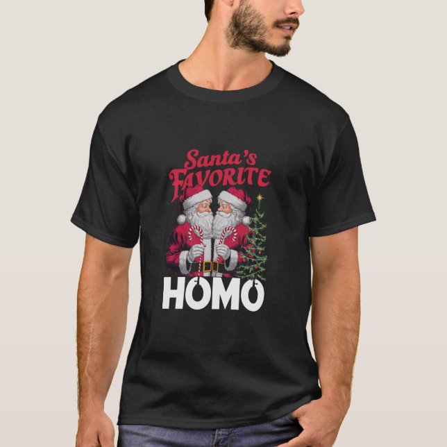Pridet Santas Favorite Homo Gay jul HGBTQ T Shirt (Framsida)