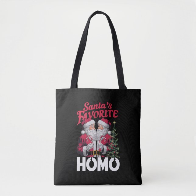 Pridet Santas Favorite Homo Gay jul HGBTQ Tygkasse (Framsida)