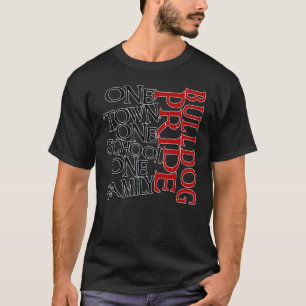 Pridet Schoo i en enda skola med familjebulldog T Shirt