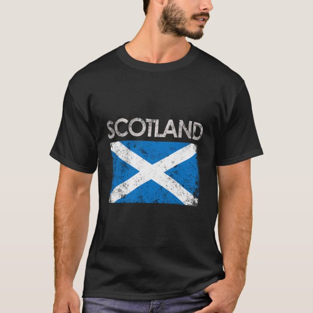 Pridet Scotland Uk Scottish Flagga T Shirt (Framsida)