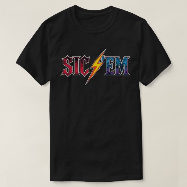 Pridet Sic'Em Go Dawgs Highschool Football och Fan T Shirt (Design framsida)