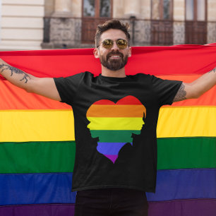 Pridet Silhouette Monogram Flagga med ett par regn T Shirt