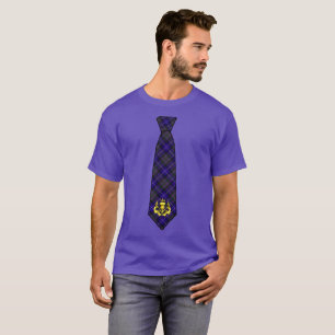Pridet Skottland Tartan Necktie & Golden Thistle T Shirt