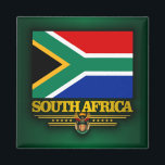 Pridet SydAfrika Magnet<br><div class="desc">Flagga i södra Afrikan</div>