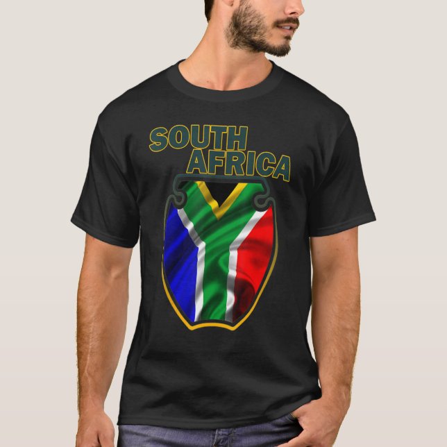 Pridet SydAfrikans flagga T Shirt (Framsida)