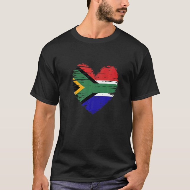 Pridet sydafrikanska Afrikan Heart T Shirt (Framsida)