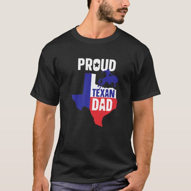 Pridet Texas Patriotic Fath Pappa Ord T Shirt (Framsida)