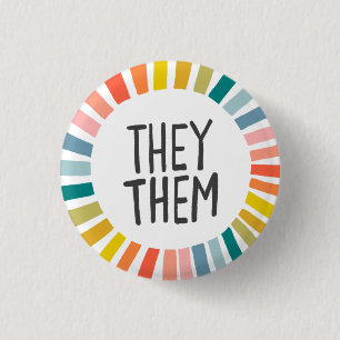 PRIDET "THEY"/"THEM Pronounouns Rainbow Handletter Knapp
