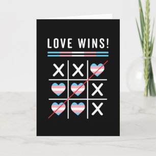 Pridet Tic Tac Toe Kärlek Wins HGBTQ Transgender Kort