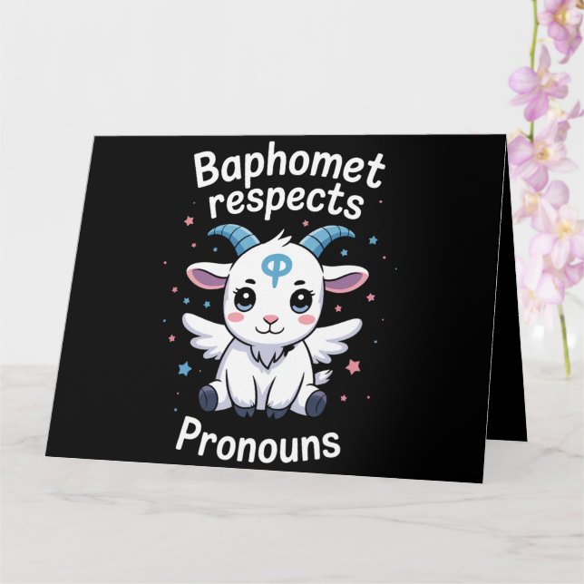 Pridet Transmission Baphomet Respektive Pronouns T Kort (Orkide)