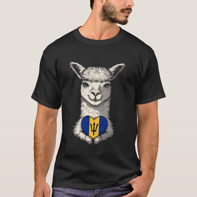 Pridet Trident Barbados Alpaca Bajan Roots Bajan T Shirt (Framsida)