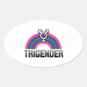 Pridet Trigender Ovalt Klistermärke