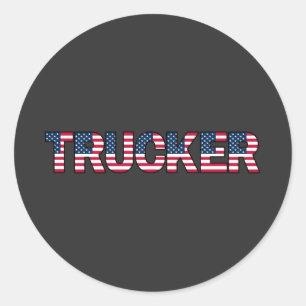 Pridet Trucker Brev American Flagga Patriotic Road Runt Klistermärke