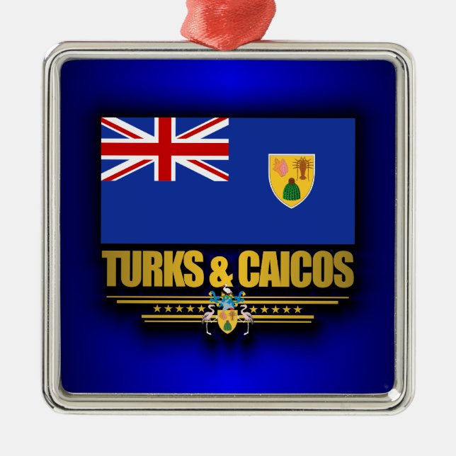 Pridet Turks & Caicos Julgransprydnad Metall (Framsidan)