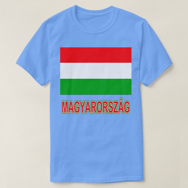 Pridet Ungerns nationella Flagga Desig T Shirt (Design framsida)