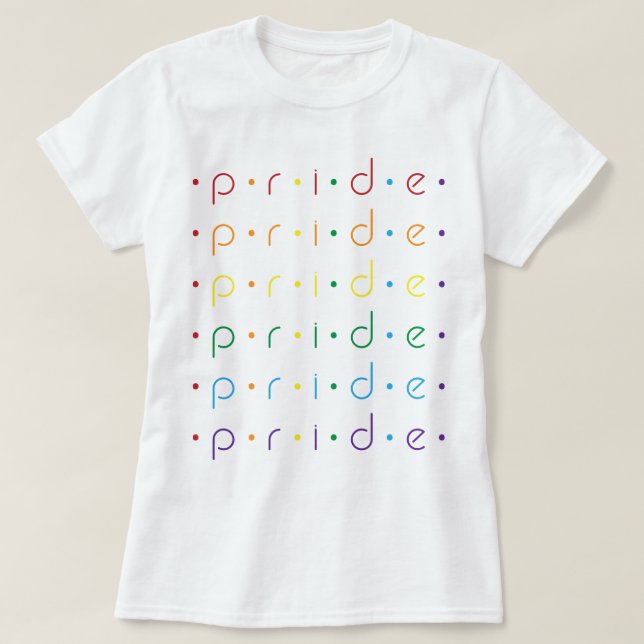 Pridet upprepat 6 gånger i Regnbåge HBT-Färg T Shirt (Design framsida)