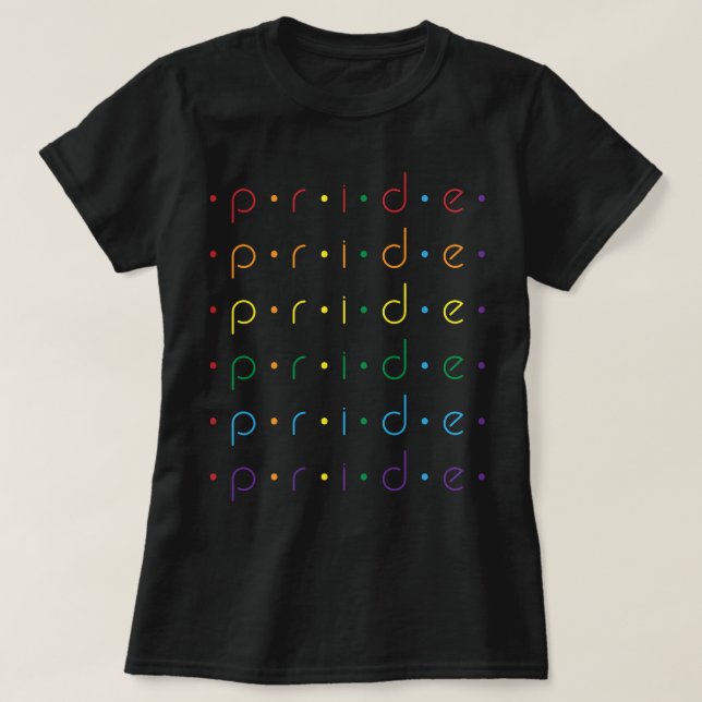 Pridet upprepat 6 gånger i Regnbåge HBT-Färg T Shirt (Design framsida)