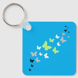 Pridet Vacker Butterfly Agender Nyckelring