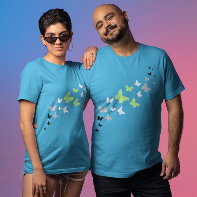 Pridet Vacker Butterfly Agender T Shirt (Skapare uppladdad)