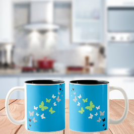 Pridet Vacker Butterfly Agender Två-Tonad Mugg