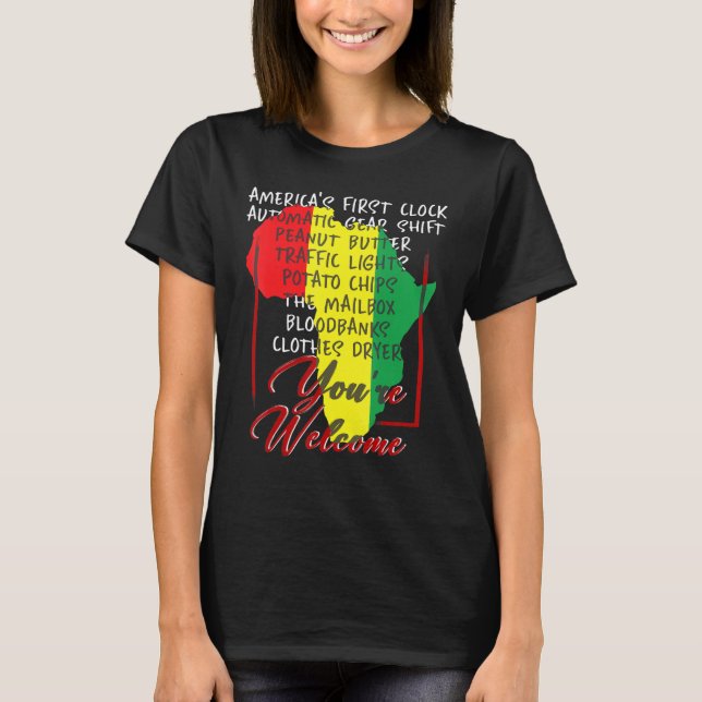 Pridet "Välkomsthändelse i svart historia" i Afrik T Shirt (Framsida)