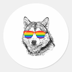 Pridet varg runt klistermärke