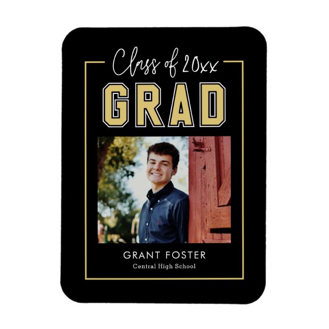 Pridet Varsity EDITABLE FÄRG Studenten Magnet (Vertikal)