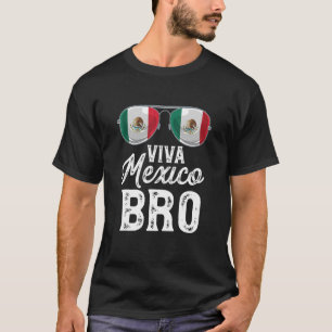 Pridet Viva Mexiko Bro Sunglass Mexikanska Flagga T Shirt